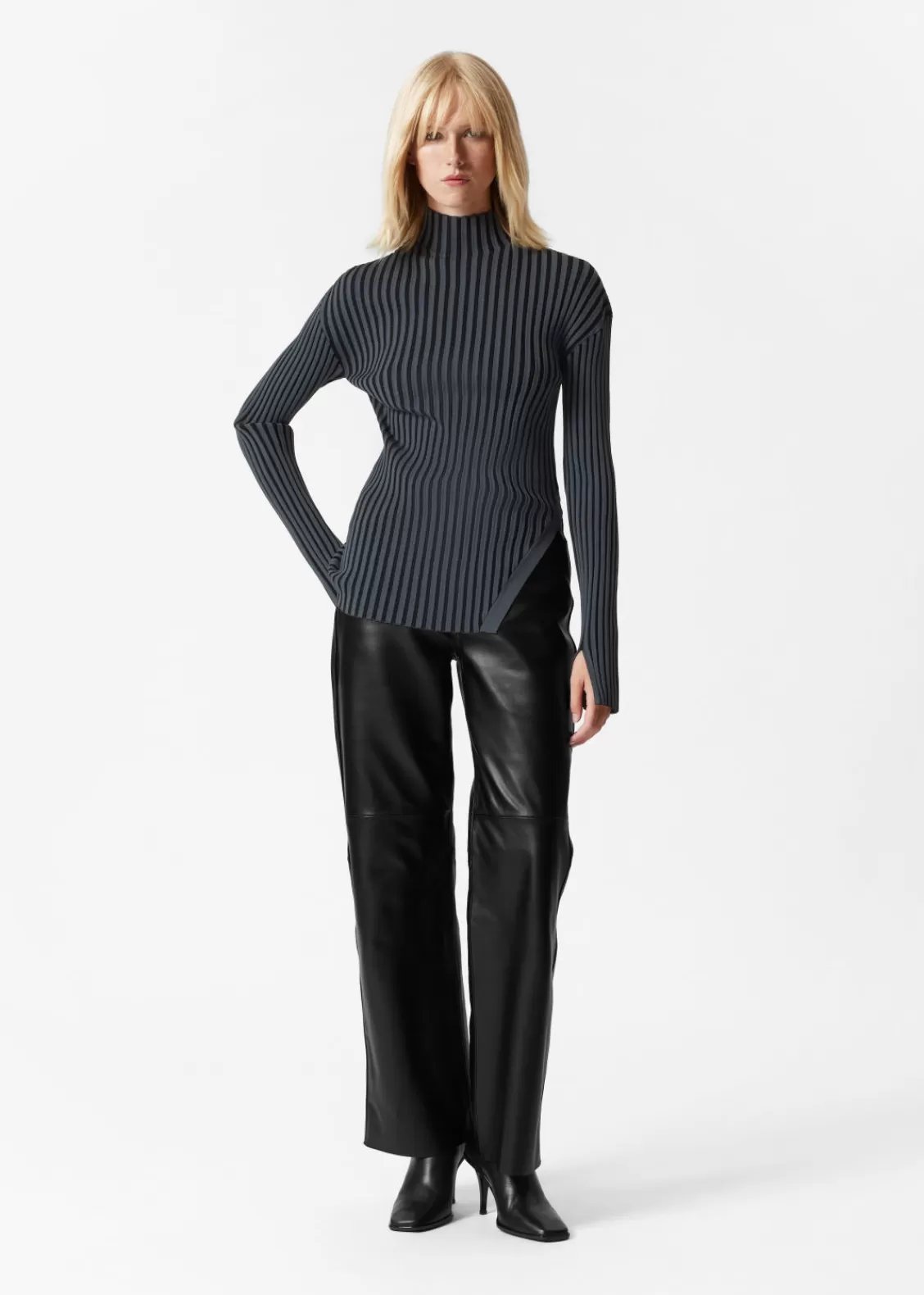 & Other Stories Tops | Sweaters & Knits | Asymmetric Rib-Knit Top