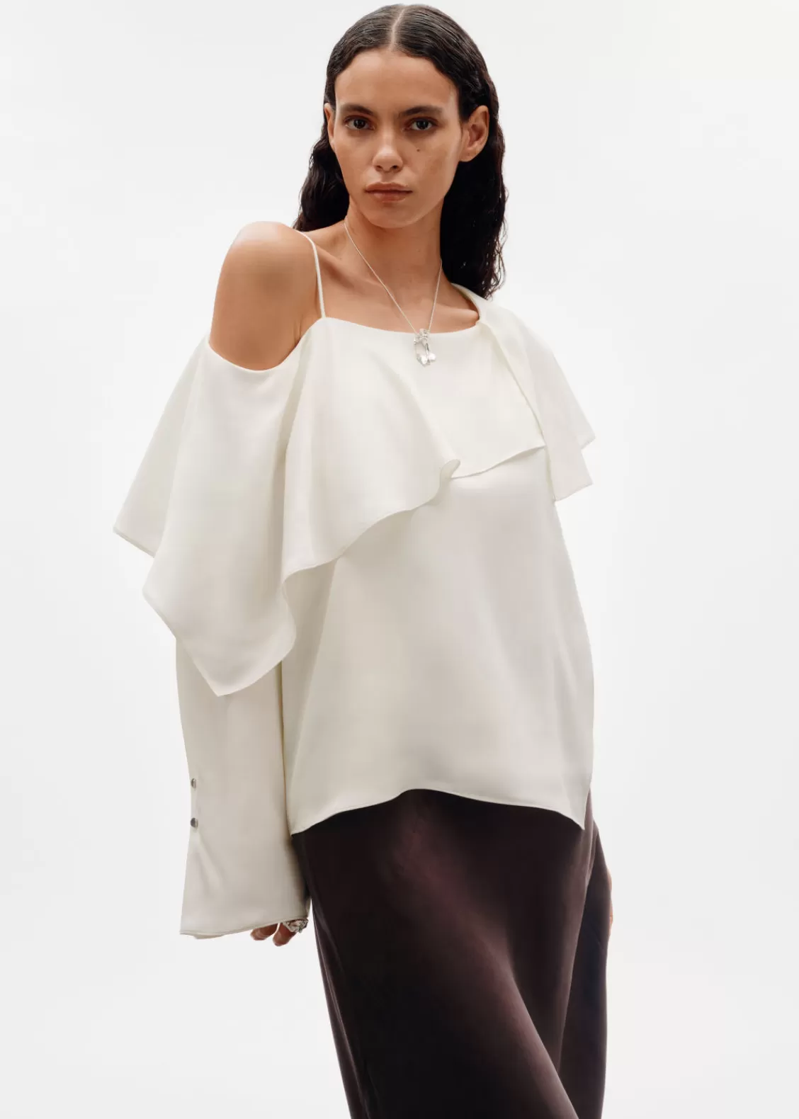 & Other Stories Blouses & Shirts | Asymmetric Silk Top White