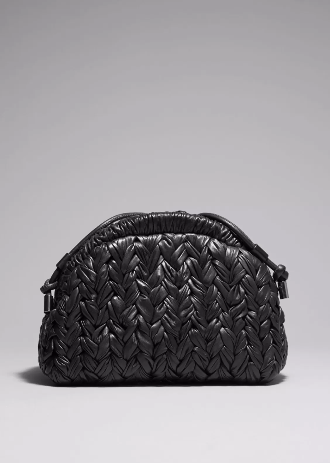 & Other Stories Shoulder Bags | Braided Leather Clutch Bag Black