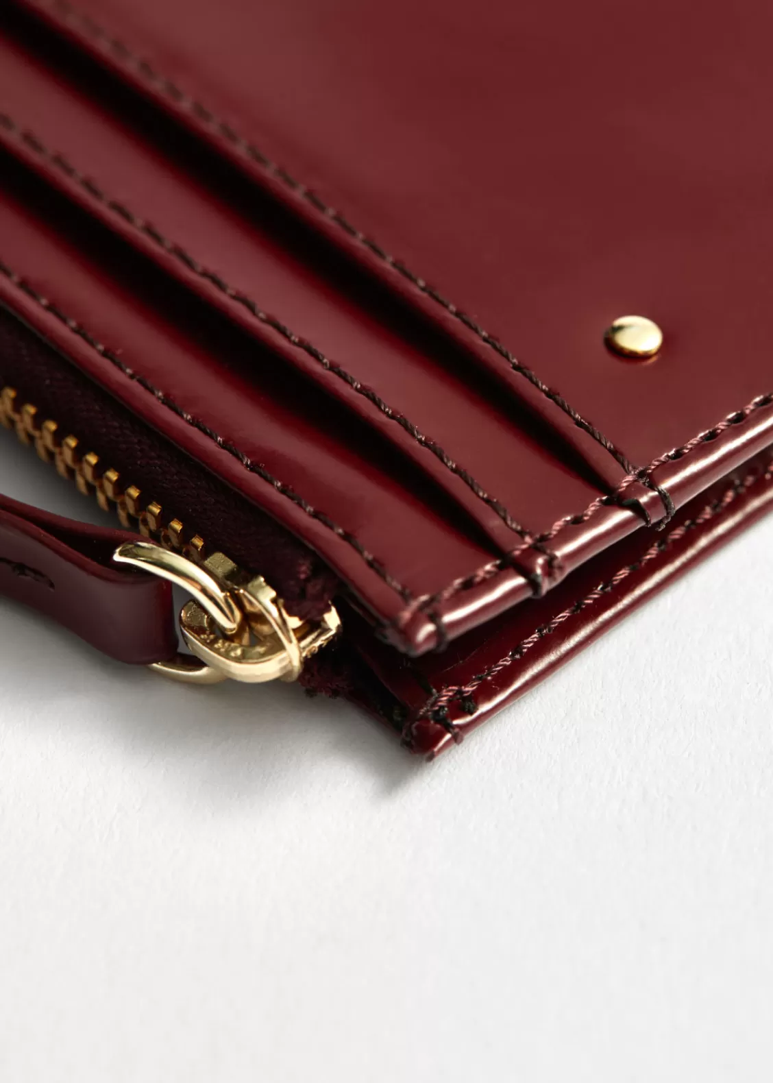 & Other Stories Wallets | Classic Leather Cardholder Burgundy