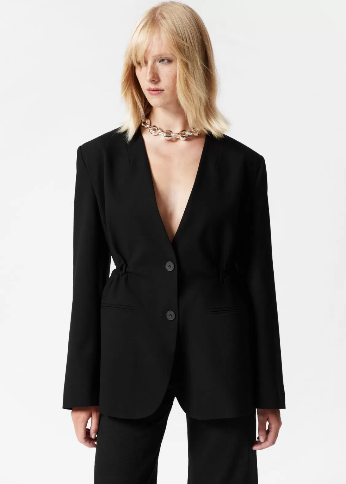 & Other Stories Blazers & Vests | Collarless Blazer Black