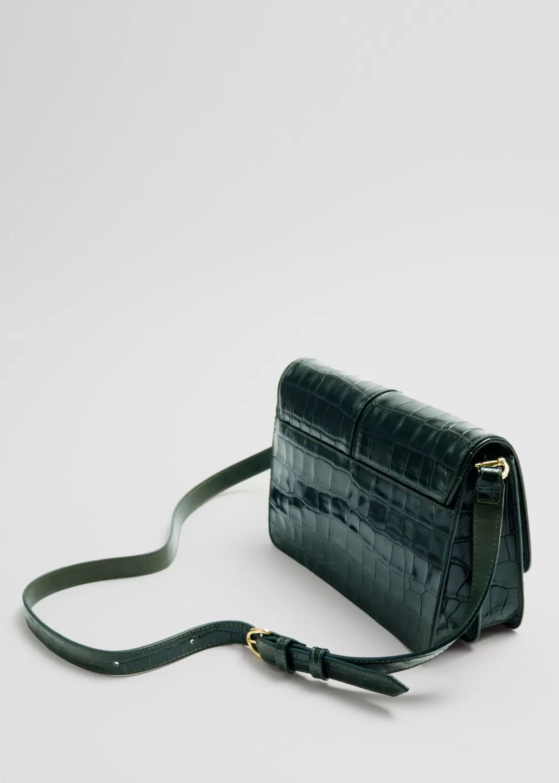 & Other Stories Shoulder Bags | Croco Leather Bag Dark Green