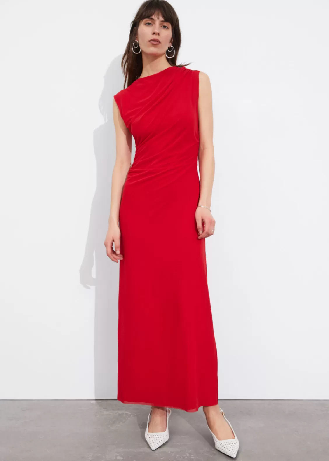 & Other Stories Dresses | Draped Sleeveless Midi Dress