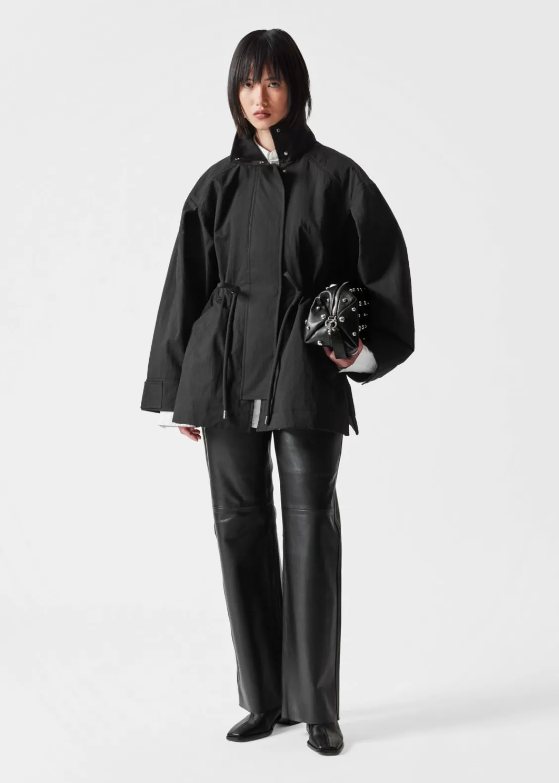 & Other Stories Outerwear | Drawstring Waist Jacket Black