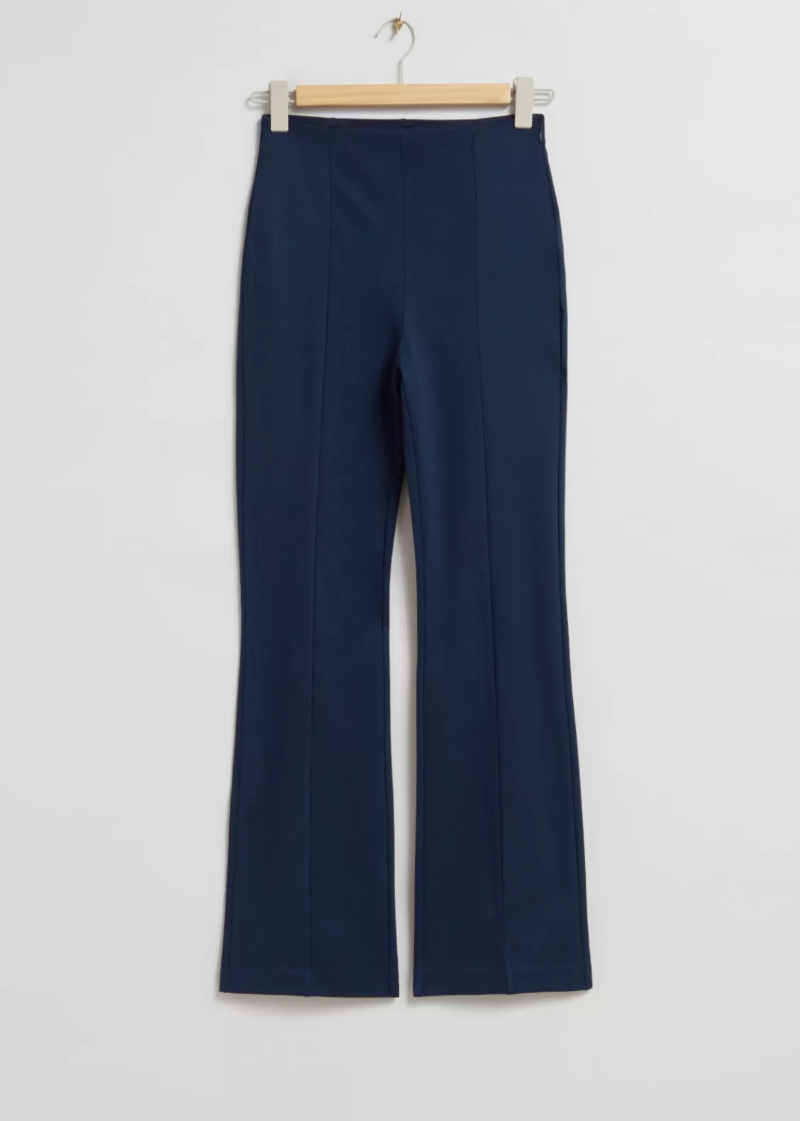 & Other Stories Pants | Flared Trousers Dark Blue