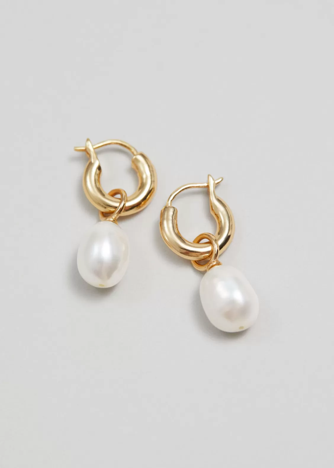 & Other Stories Earrings | Freshwater Pearl Hoops 18-karat Gold