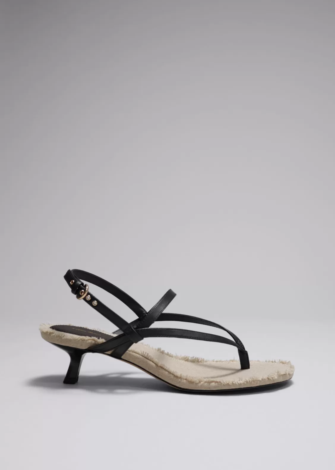 & Other Stories Heels | Sandals | Fringed Leather Sandals Black