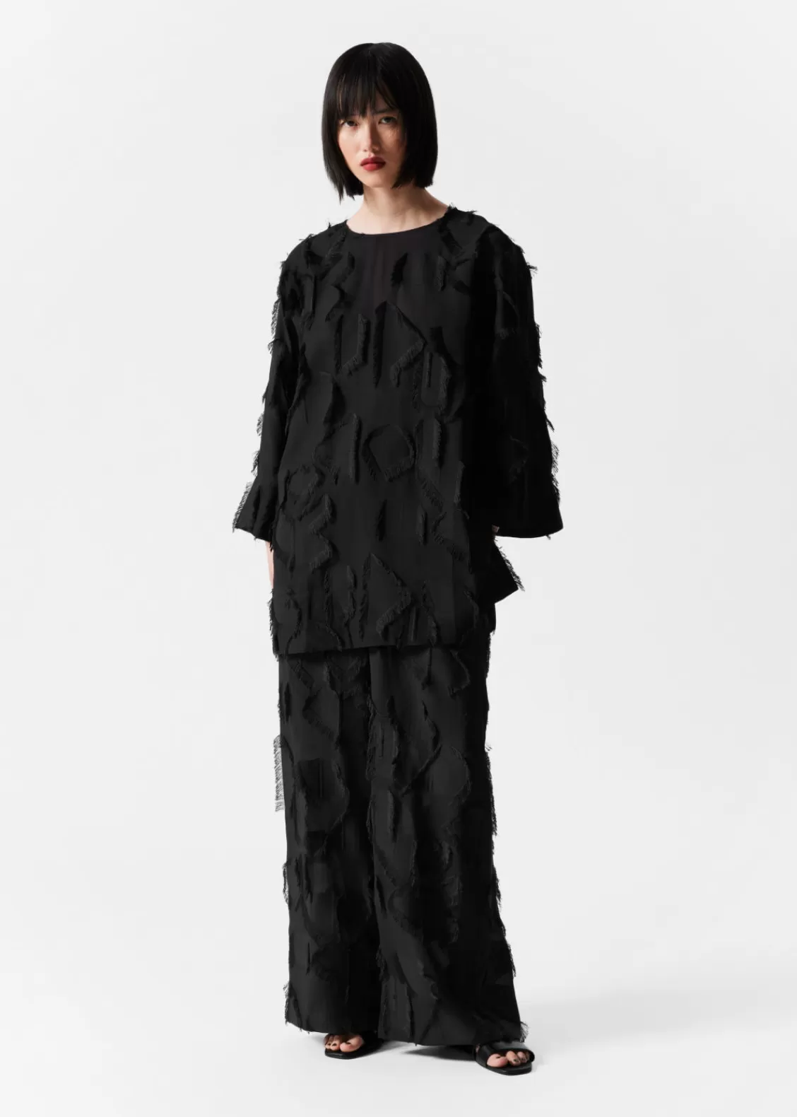 & Other Stories Sets & Suits | Blouses & Shirts | Fringed Mini Tunic Dress Black