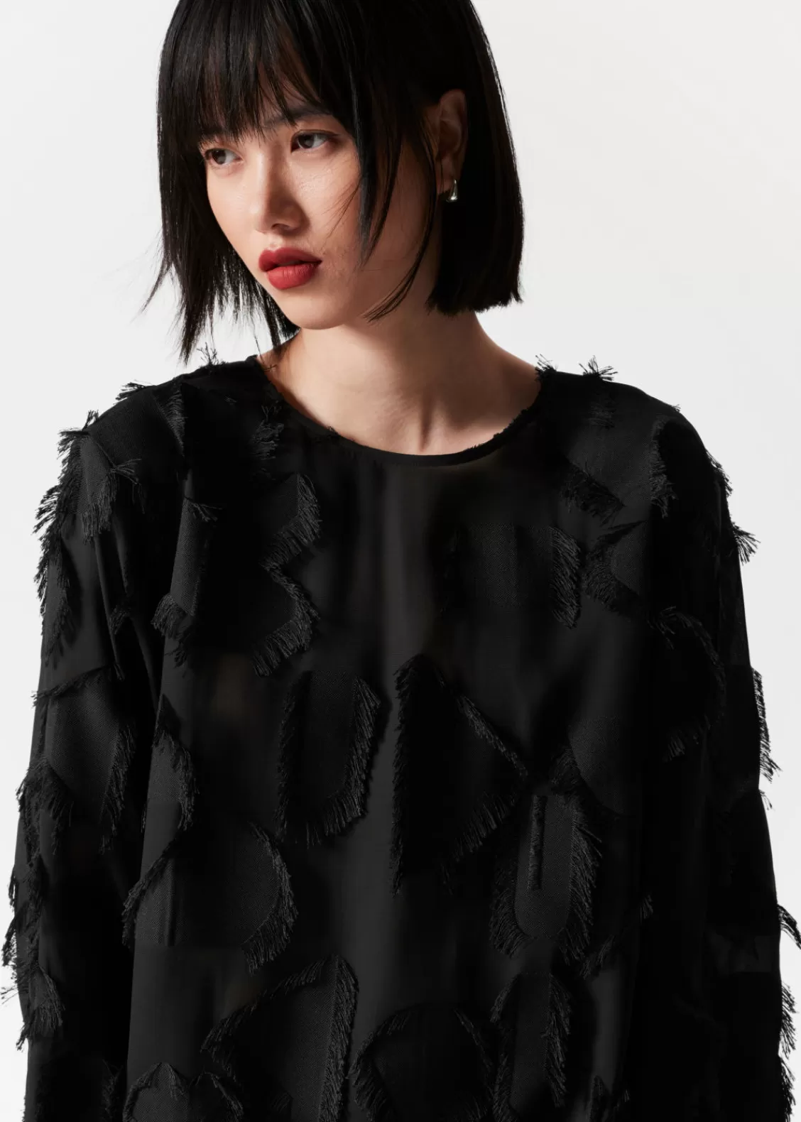 & Other Stories Sets & Suits | Blouses & Shirts | Fringed Mini Tunic Dress Black