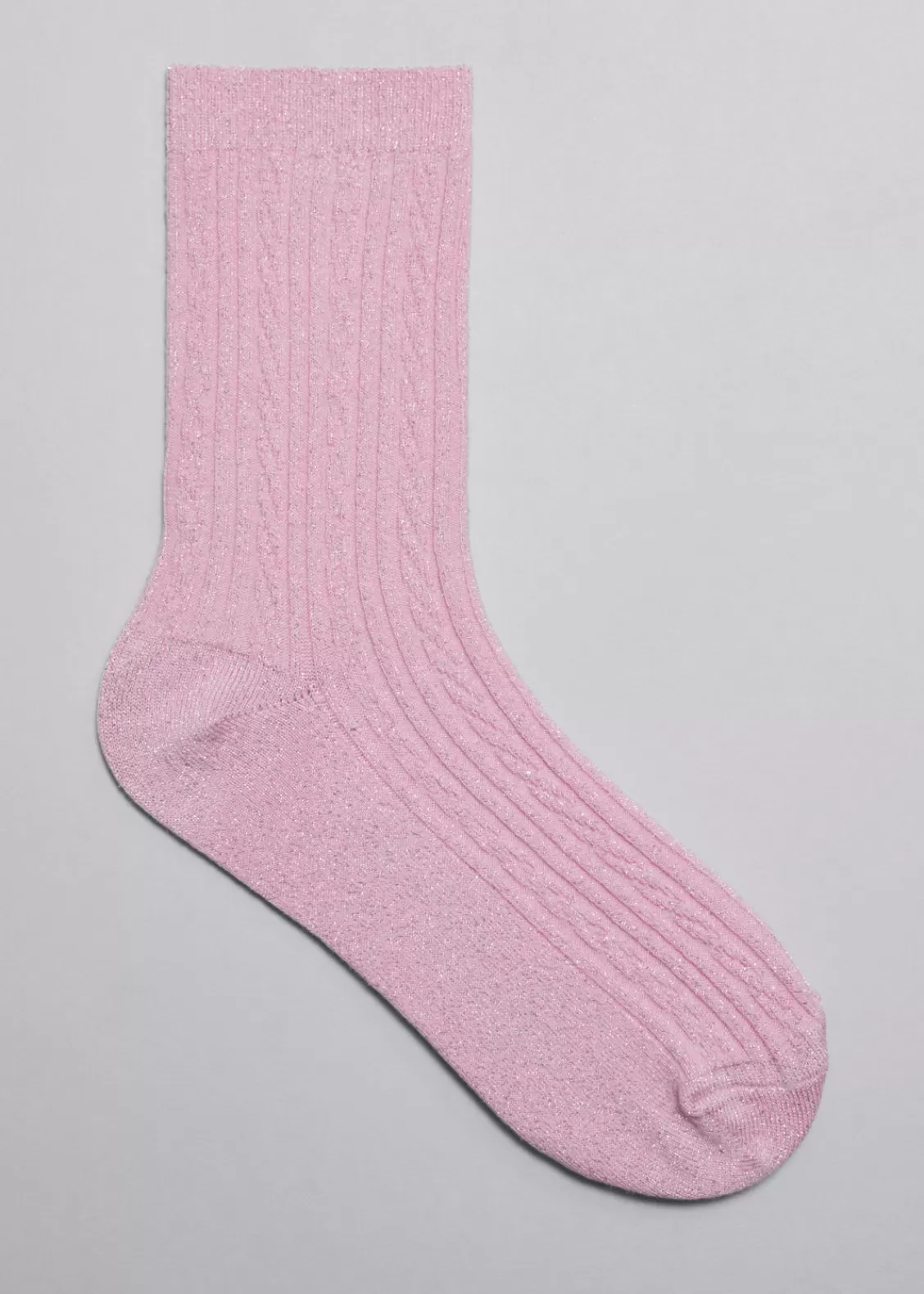 & Other Stories Lingerie | Glitter Knit Socks Pink