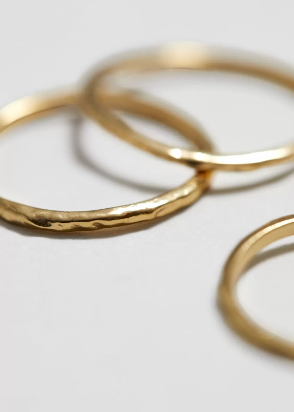 & Other Stories Rings | Hammered Ring Set Gold