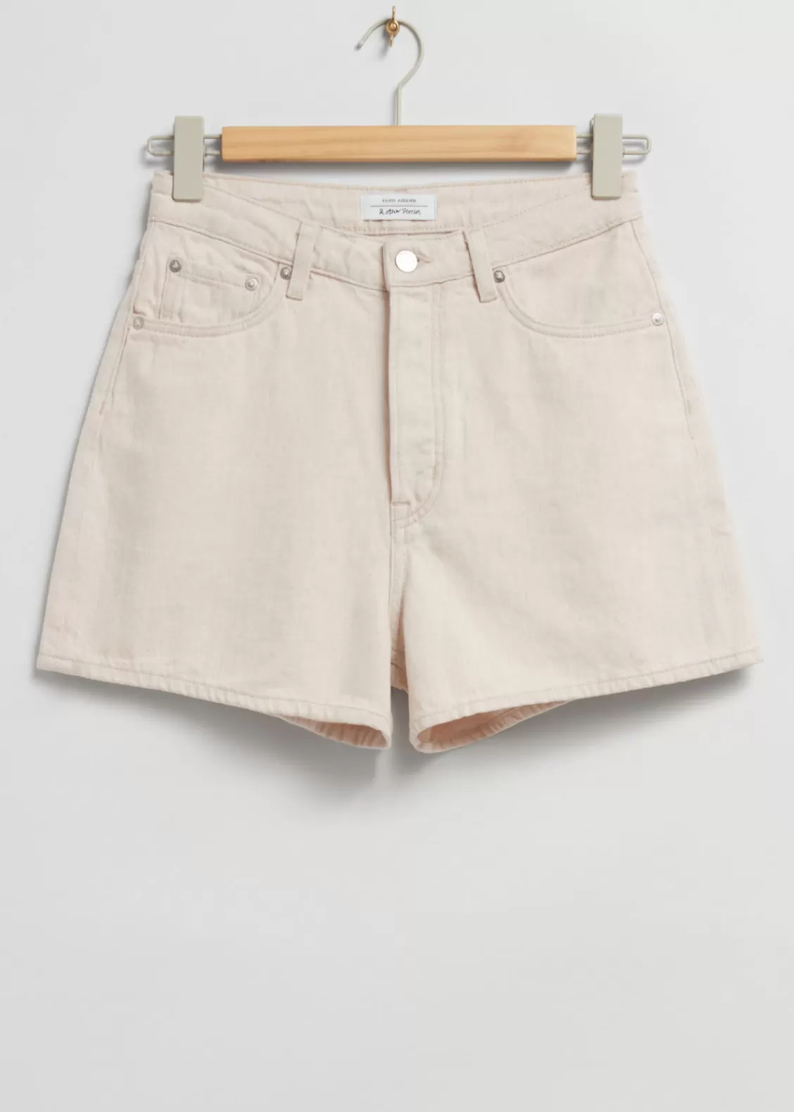 & Other Stories Shorts | High-Waist Denim Shorts Light Beige