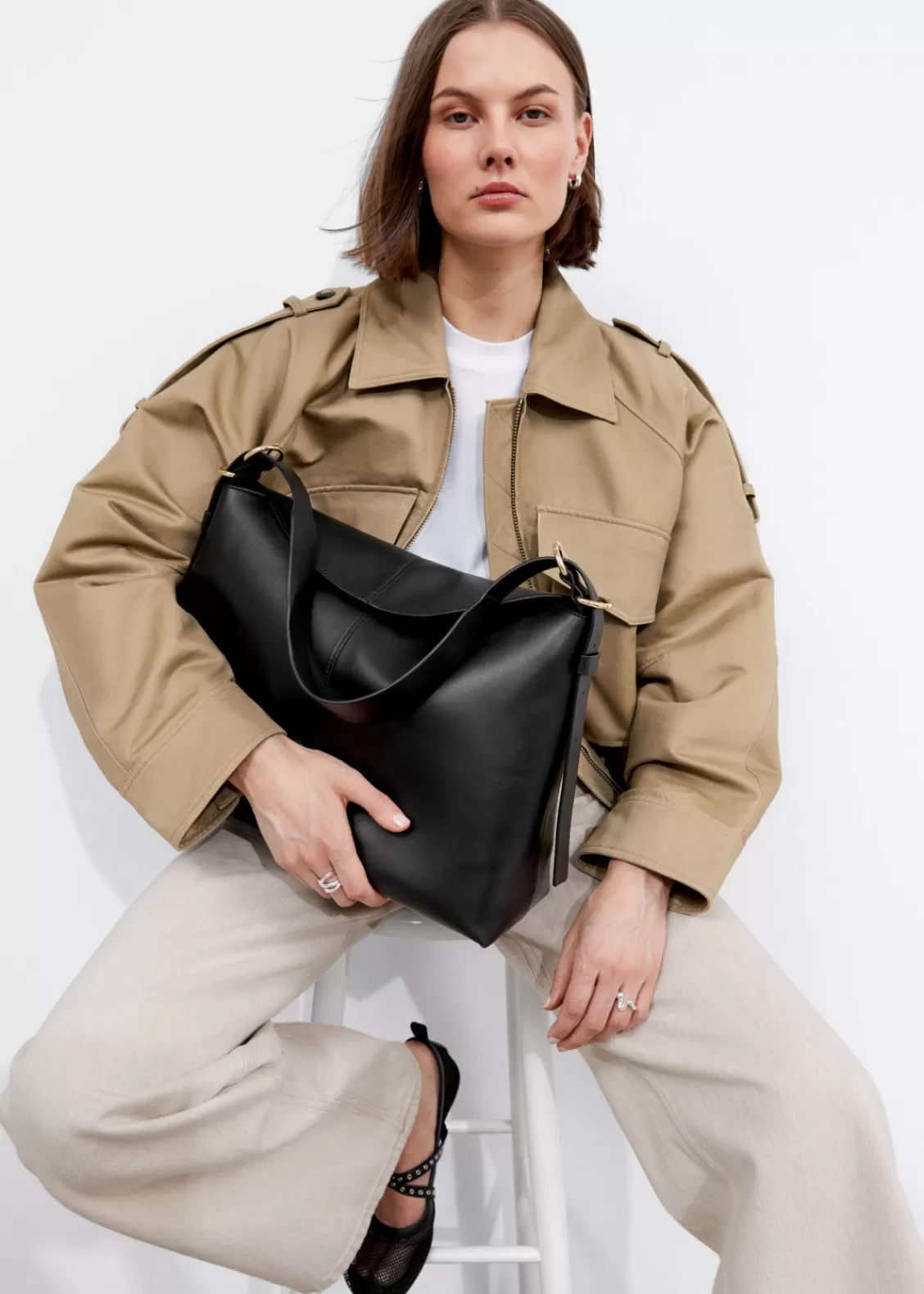 & Other Stories Shoulder Bags | Large Leather Shoulder Bag