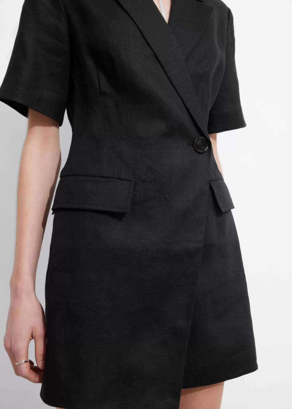 & Other Stories Dresses | Linen Blazer Mini Dress Black