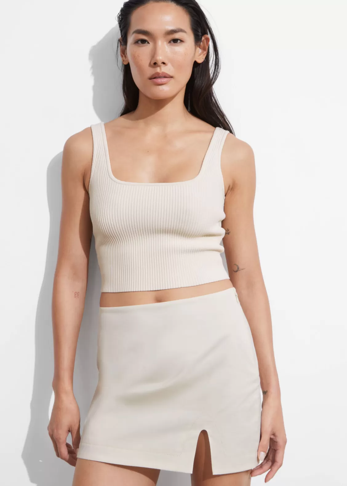 & Other Stories Skirts | Low-Waist Mini Skirt White