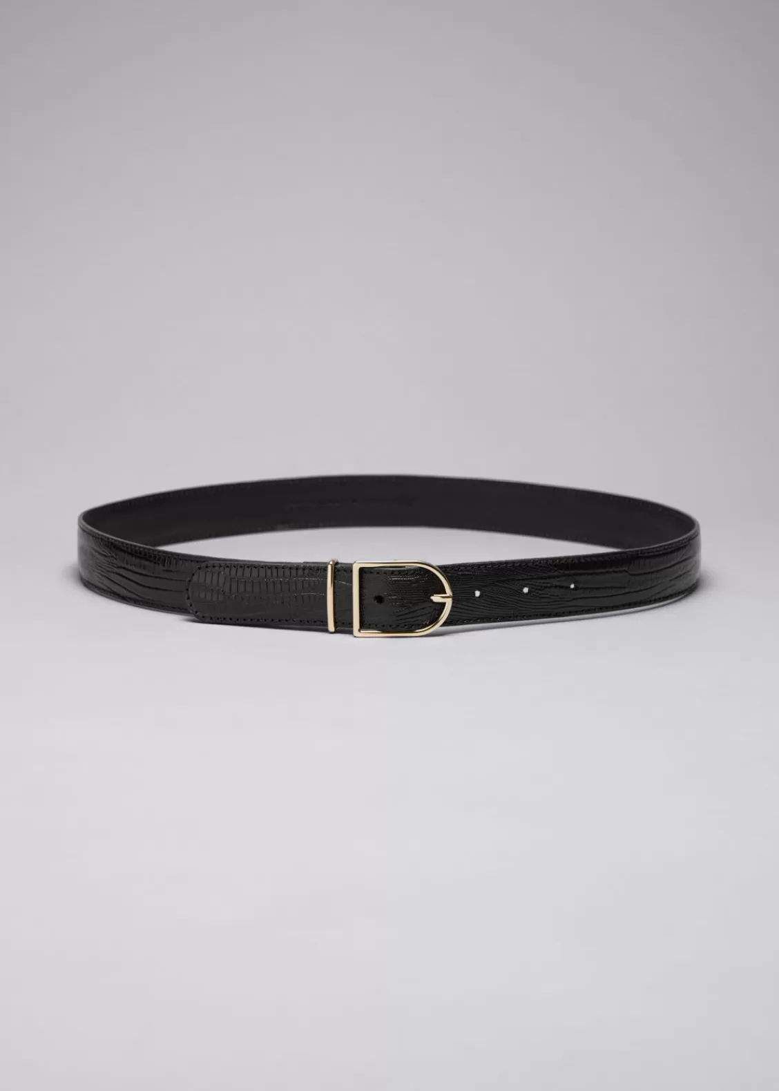 & Other Stories Belts | Mid-Waist Leather Belt Black