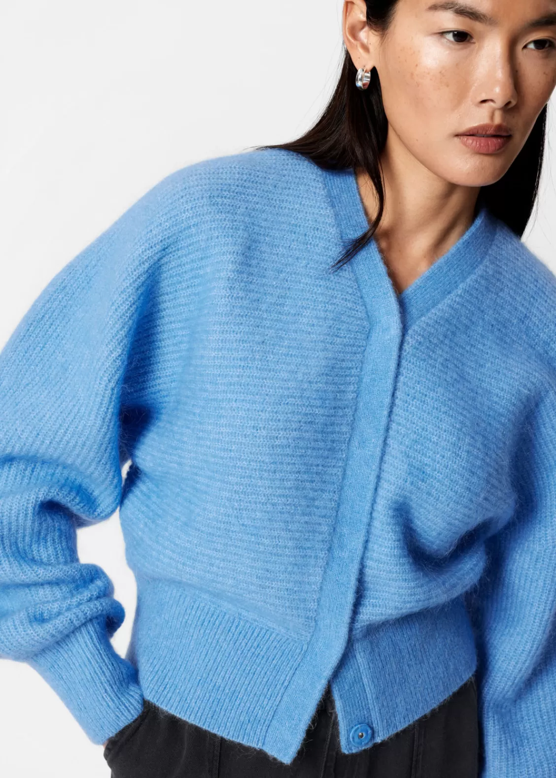 & Other Stories Sweaters & Knits | Mohair-Blend Rib-Knit Cardigan Blue