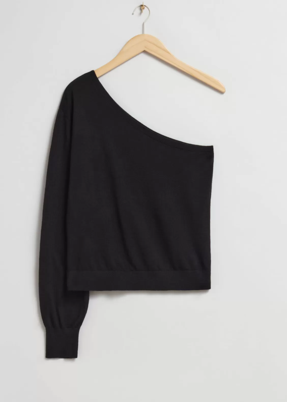 & Other Stories Tops | Sweaters & Knits | One-Shoulder Merino Top Black