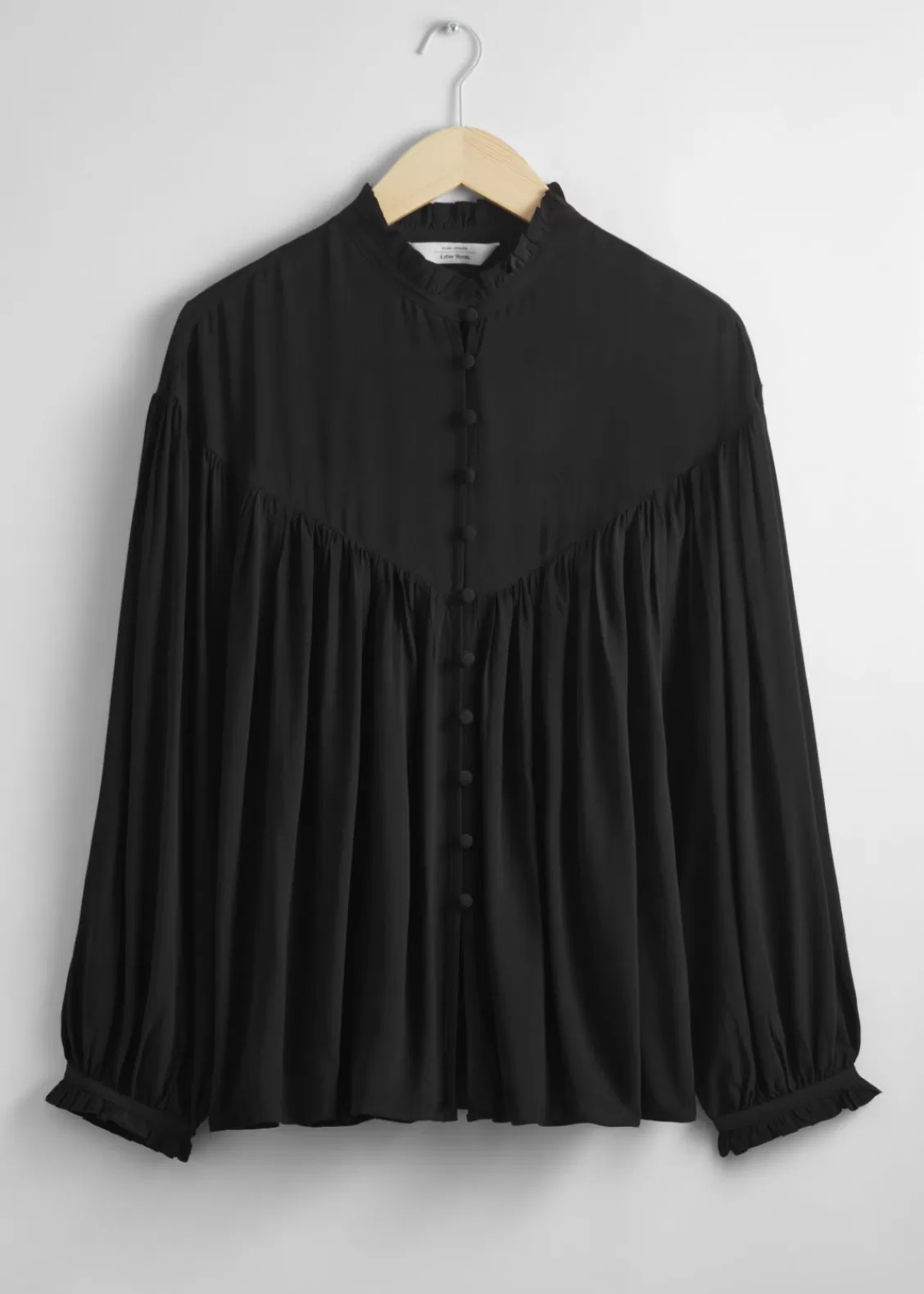 & Other Stories Blouses & Shirts | Oversized Frill Blouse Black