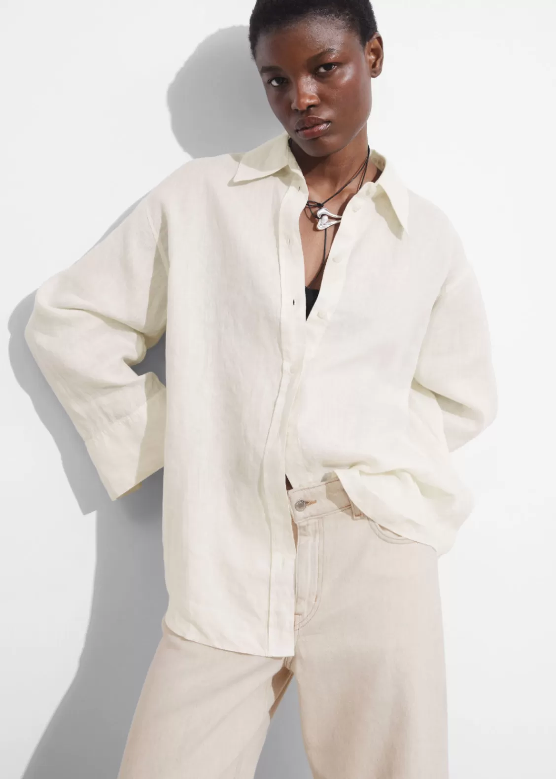 & Other Stories Blouses & Shirts | Oversized Linen Shirt White