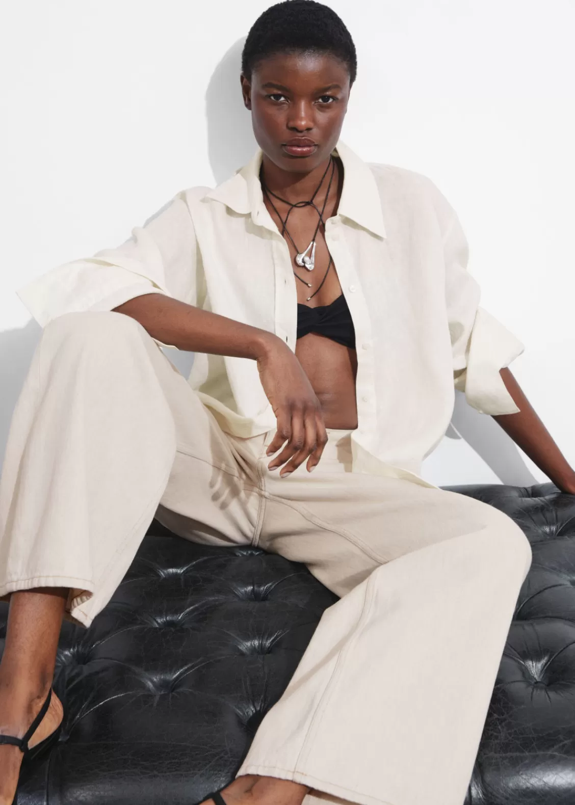 & Other Stories Blouses & Shirts | Oversized Linen Shirt White