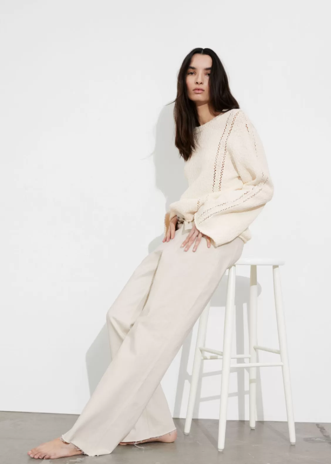 & Other Stories Sweaters & Knits | Oversized Textured Sweater Cream