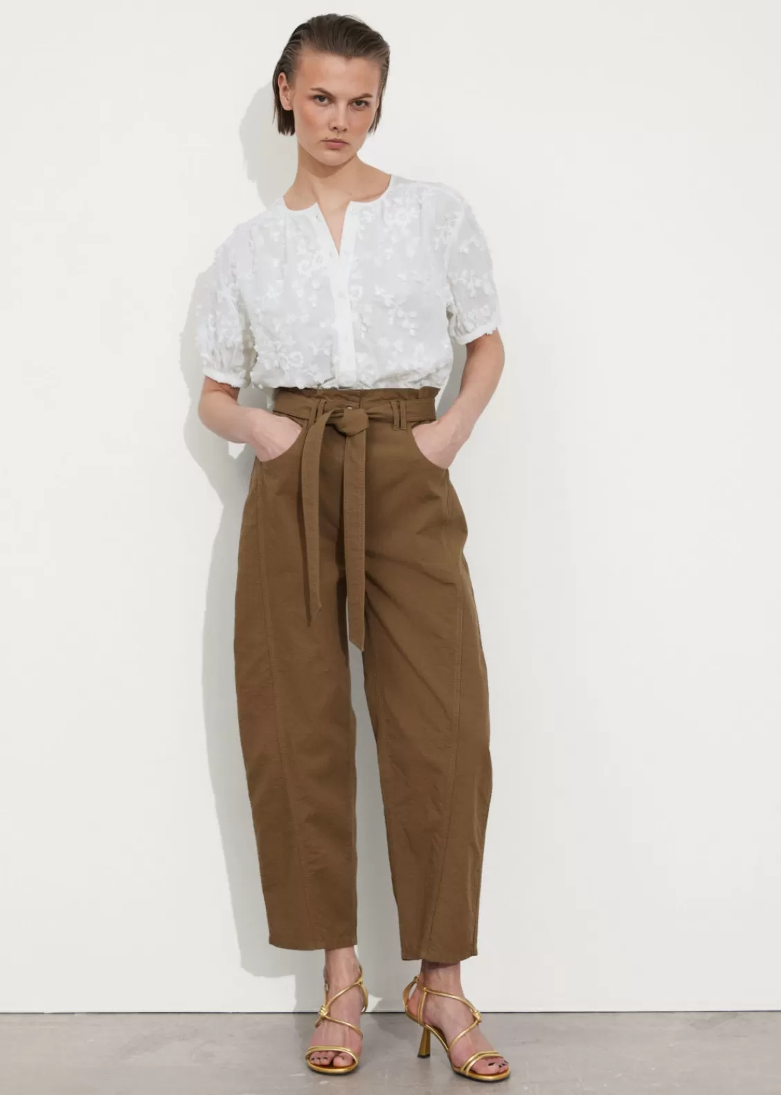 & Other Stories Pants | Paperbag Waist Trousers Beige