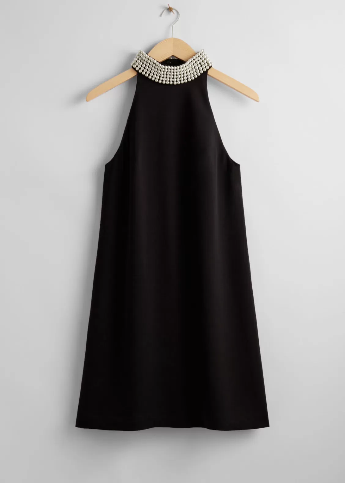 & Other Stories Dresses | Pearl-Collar Mini Dress Black