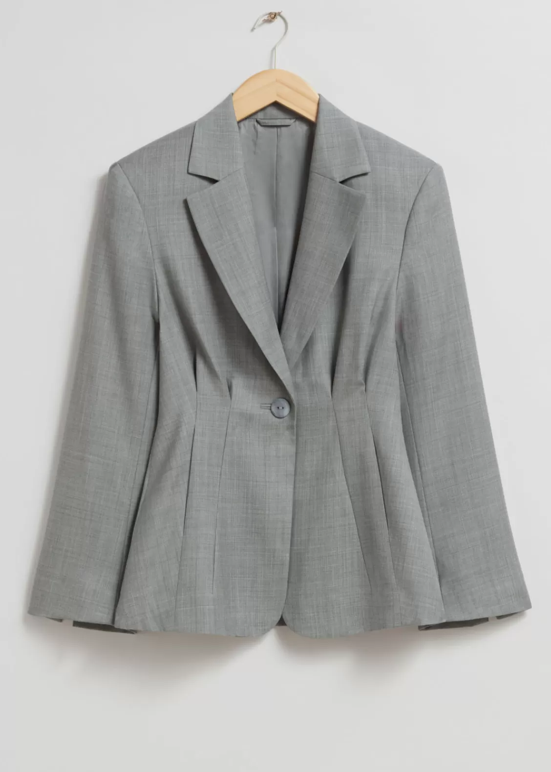 & Other Stories Sets & Suits | Outerwear | Pleated Blazer Light Grey Melange