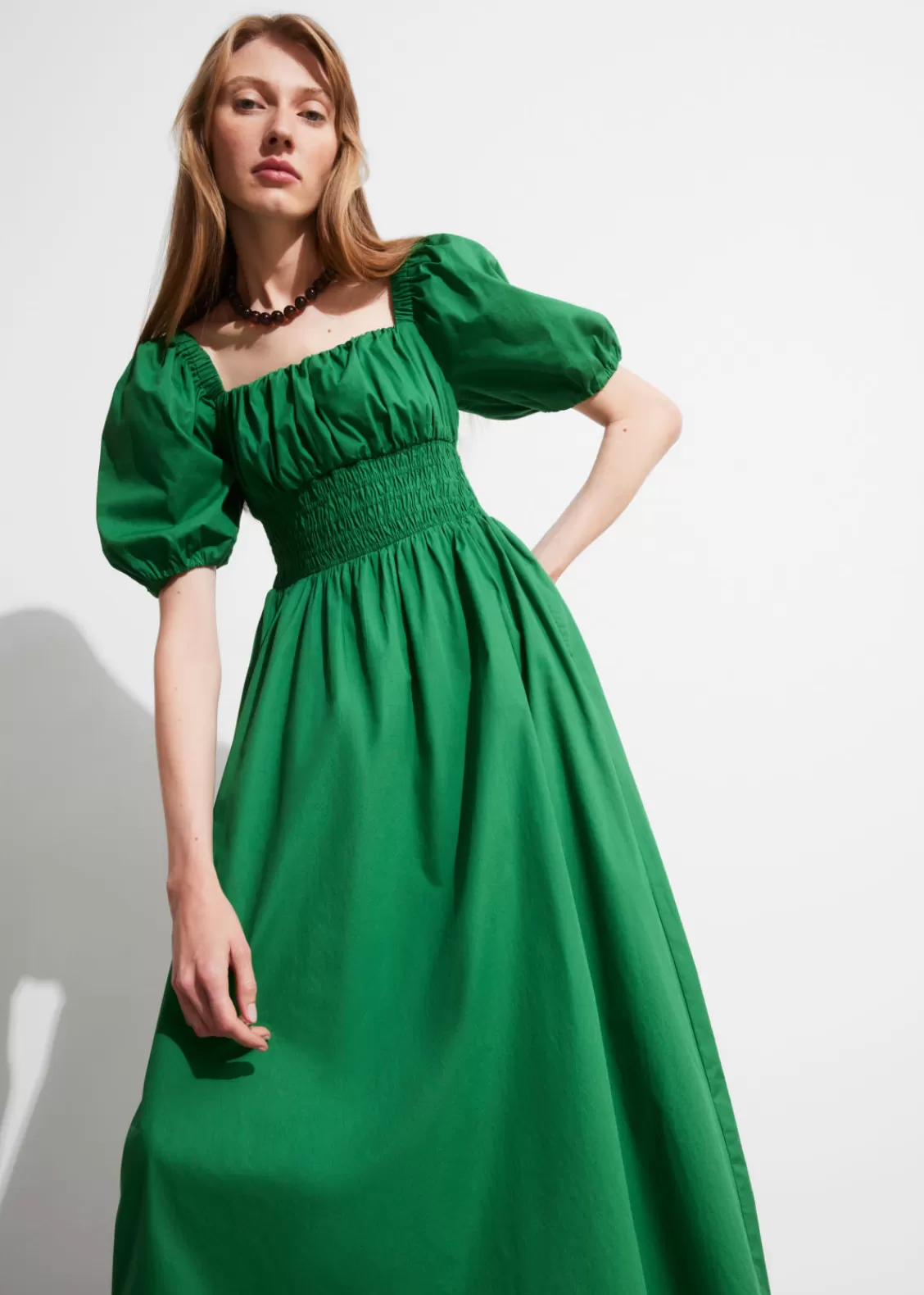 & Other Stories Dresses | Puff-Sleeve Midi Dress