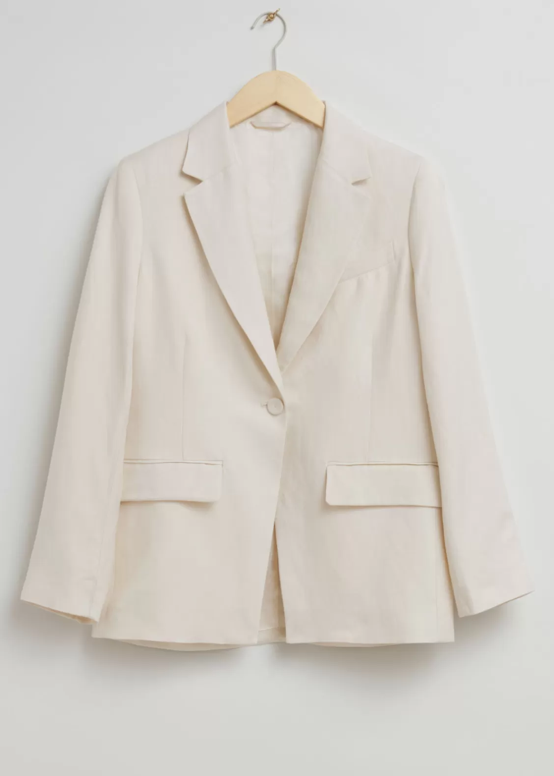 & Other Stories Outerwear | Relaxed Cut-Away Tailored Blazer White