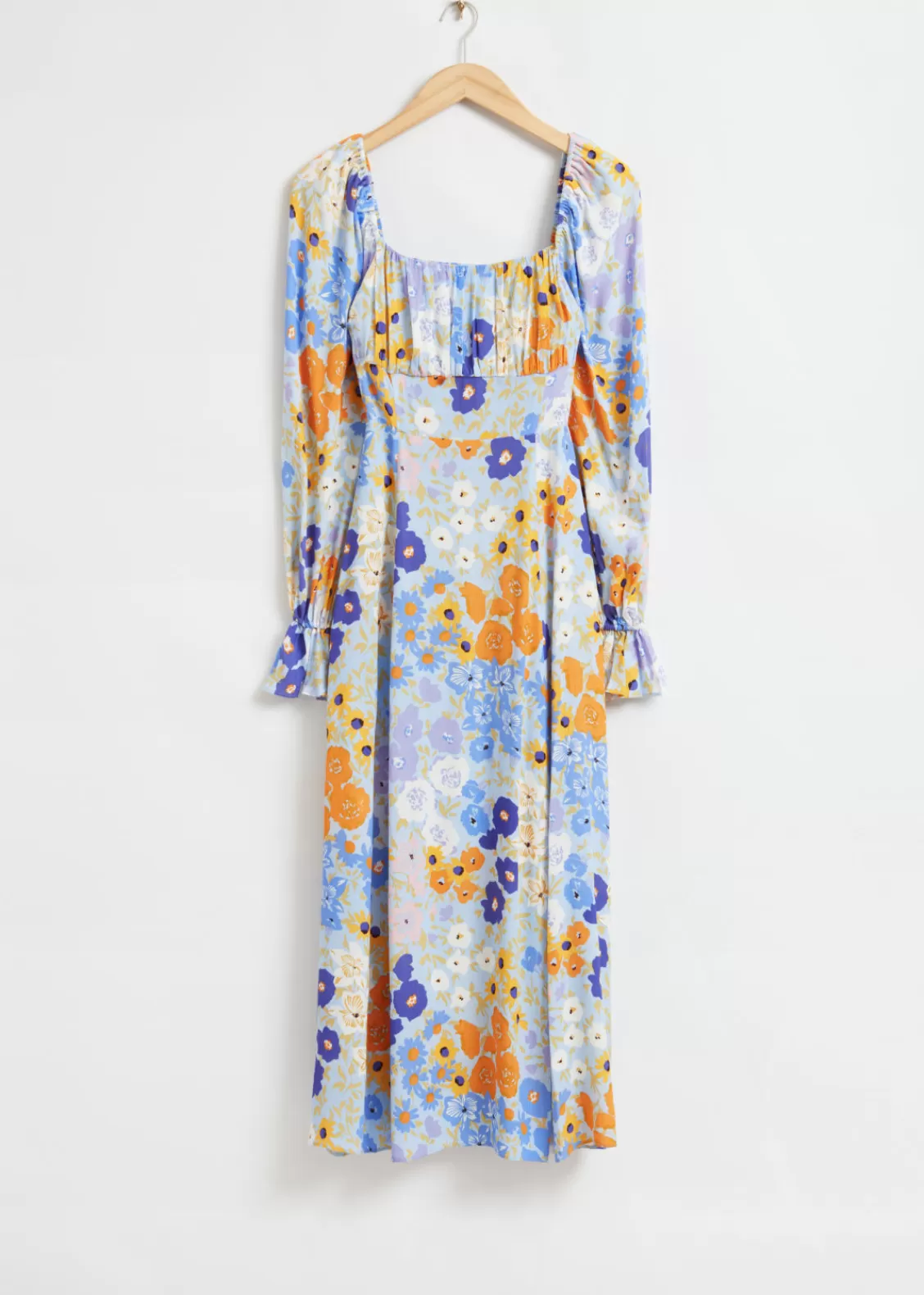 & Other Stories Dresses | Relaxed Double-Puff Sleeve Dress Multi Floral Print