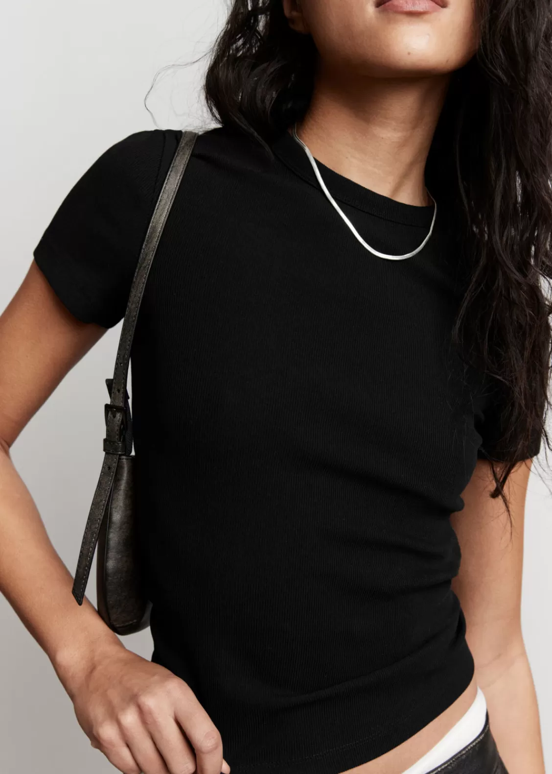 & Other Stories Tops | Ribbed Cropped T-Shirt