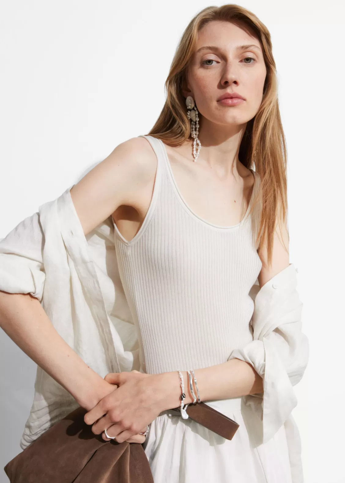 & Other Stories Tops | Sweaters & Knits | Rib-Knit Tank Top White