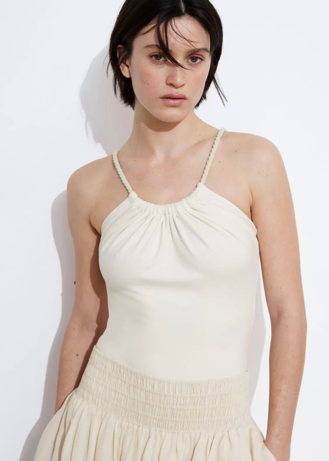 & Other Stories Tops | Rope-Strap Bodysuit White