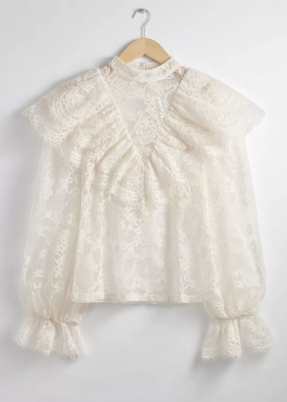 & Other Stories Blouses & Shirts | Ruffled Lace Blouse White