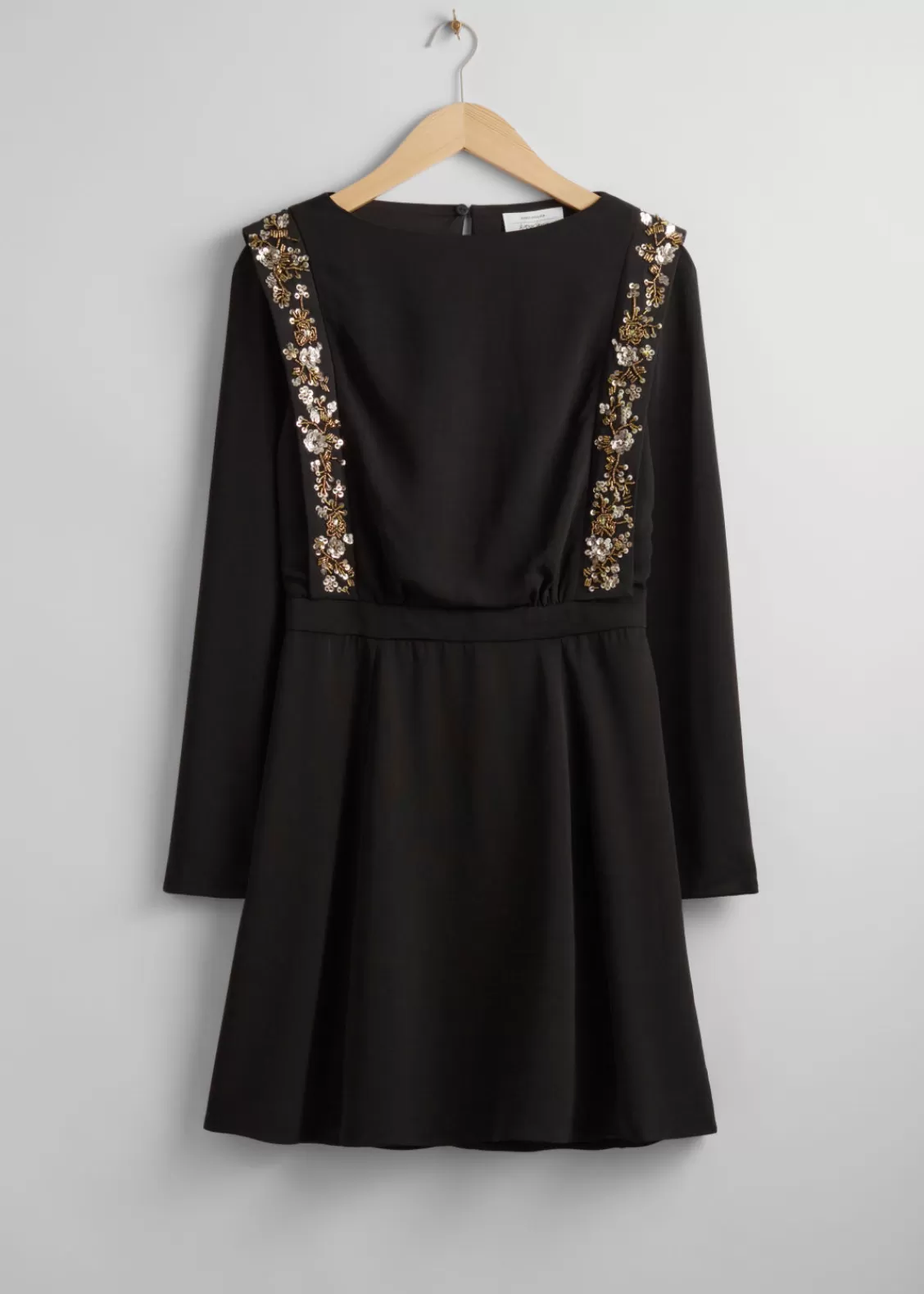 & Other Stories Dresses | Sequin-Embroidered Mini Dress Black