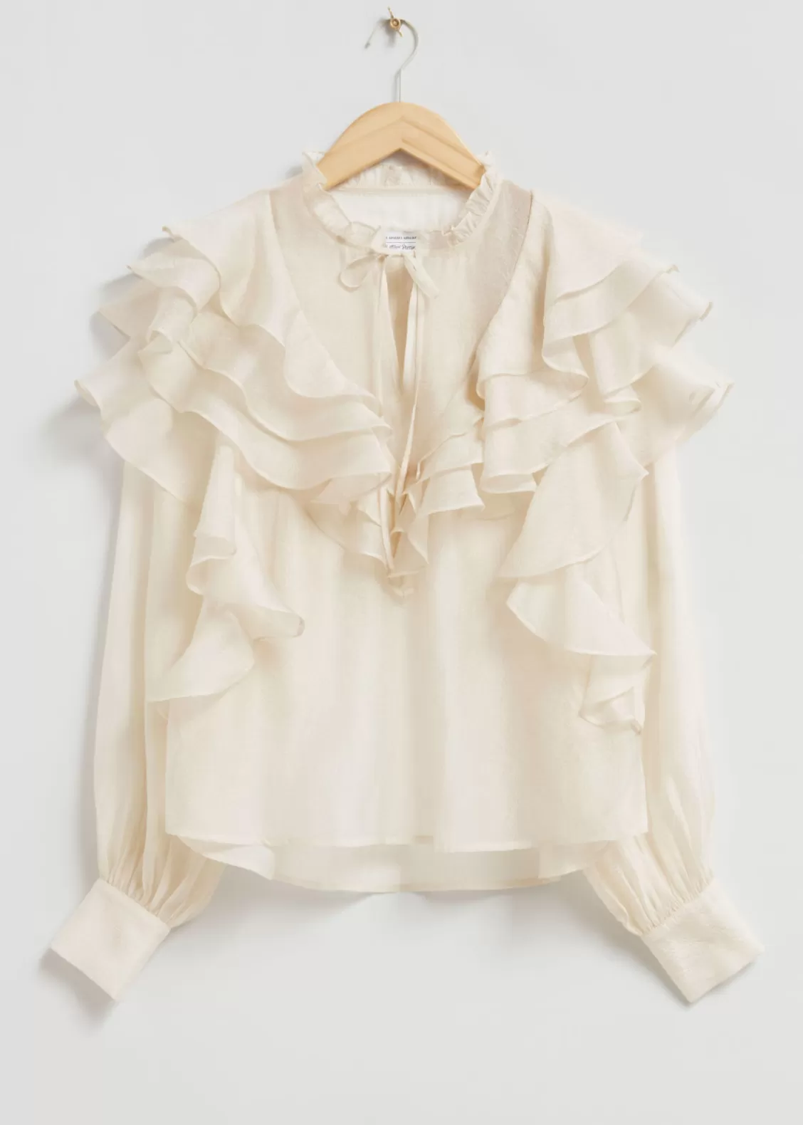 & Other Stories Blouses & Shirts | Sheer Ruffle Blouse Ivory