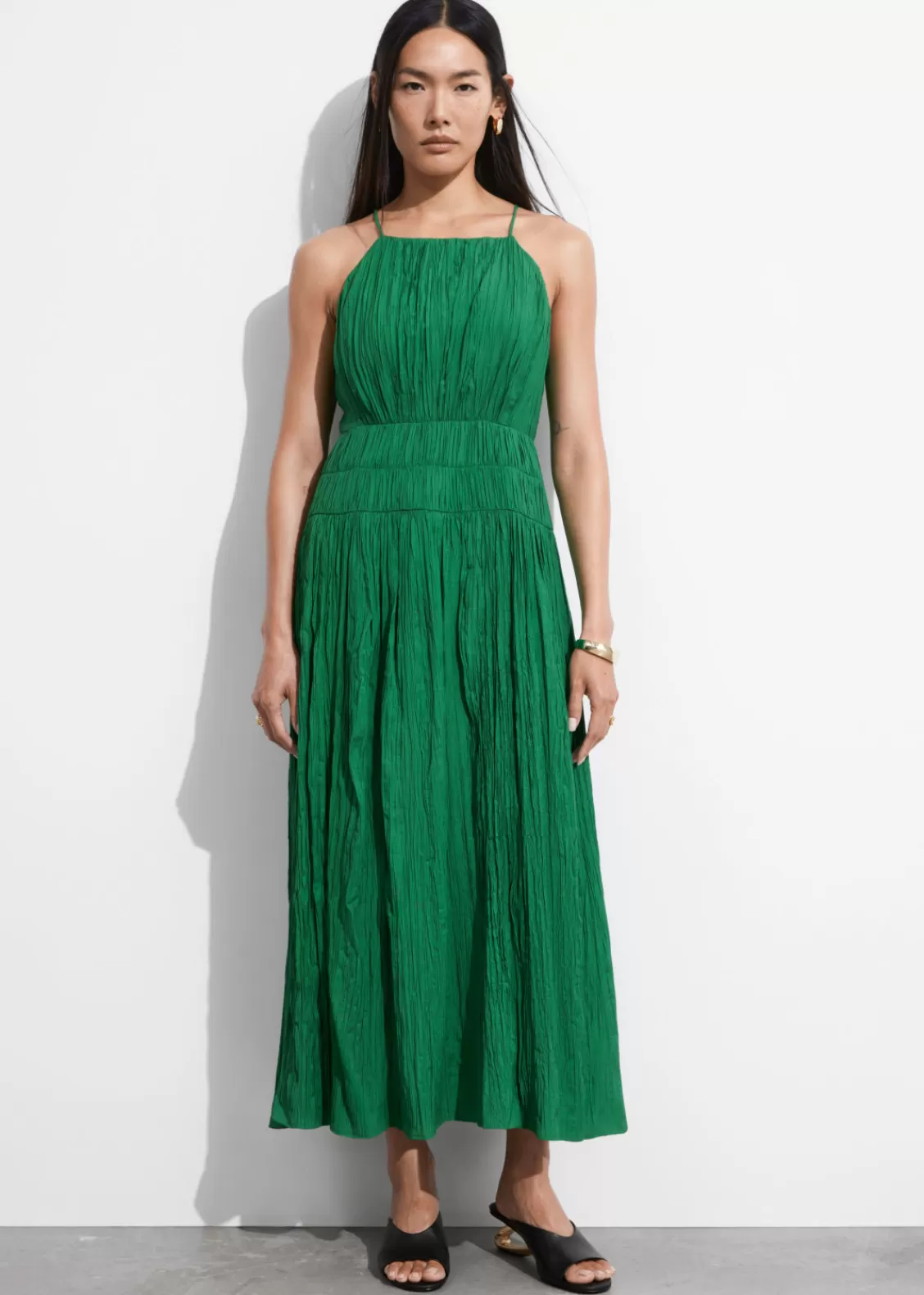 & Other Stories Dresses | Shirred Sleeveless Midi Dress