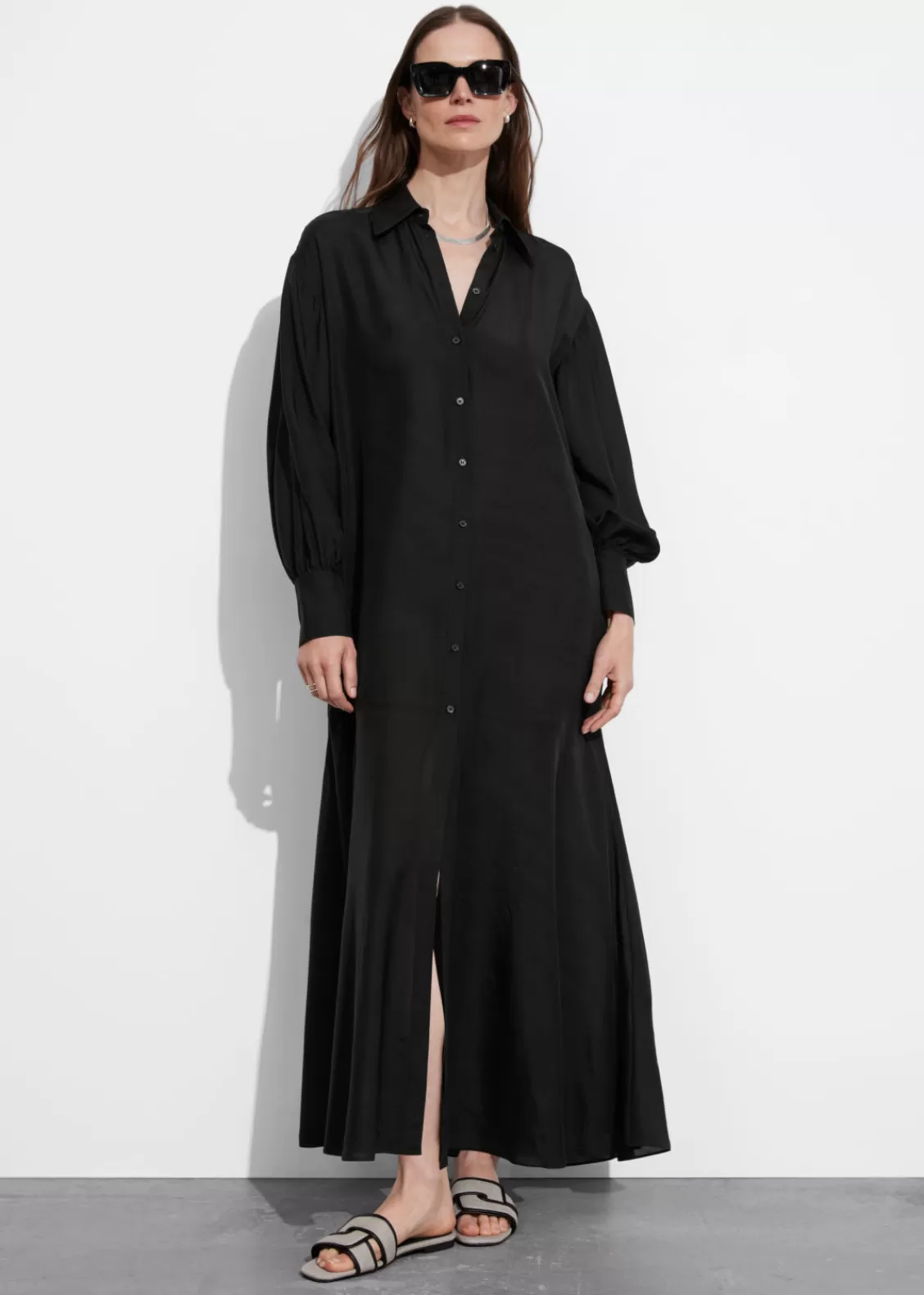 & Other Stories Dresses | Shirt Maxi Dress Black