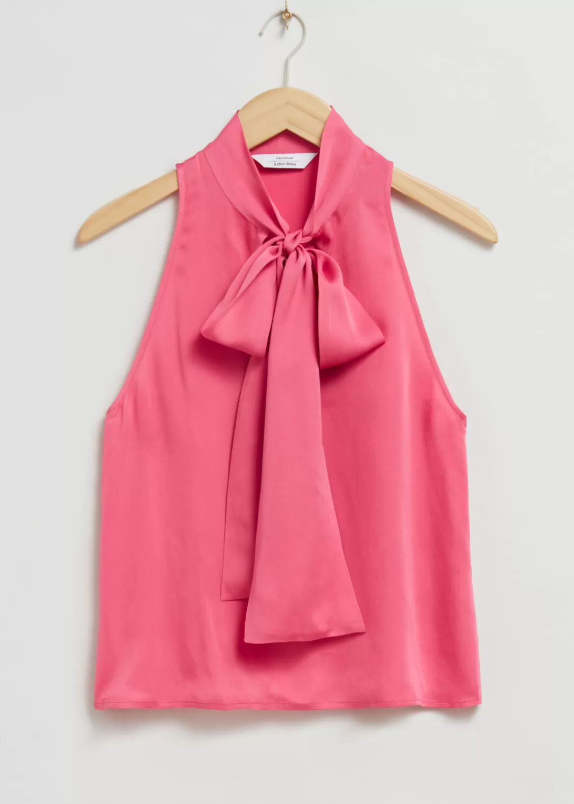 & Other Stories Tops | Sleeveless Lavallière-Neck Bow Top Pink