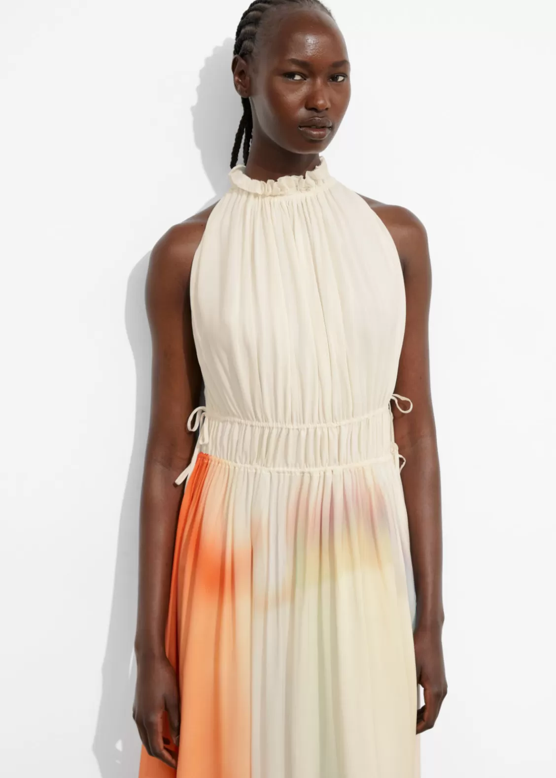 & Other Stories Dresses | Sleeveless Maxi Dress Cream/Orange/Lilac