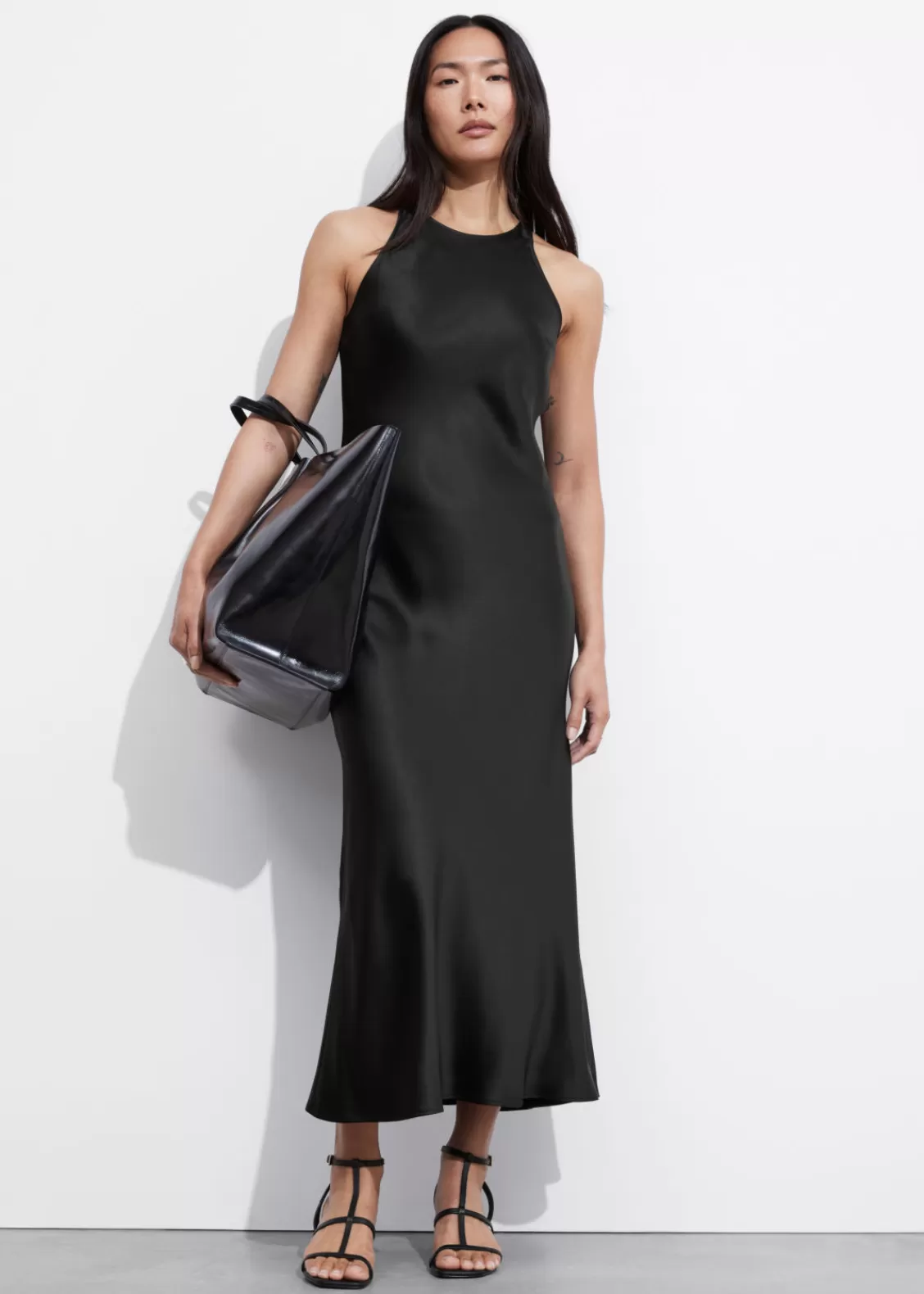 & Other Stories Dresses | Sleeveless Satin Midi Dress