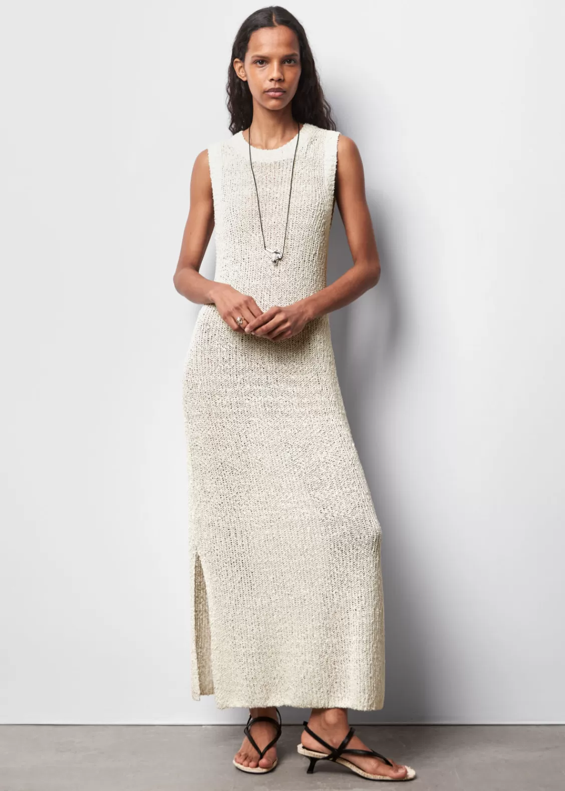 & Other Stories Dresses | Sweaters & Knits | Sleeveless Silk-Blend Midi Dress White