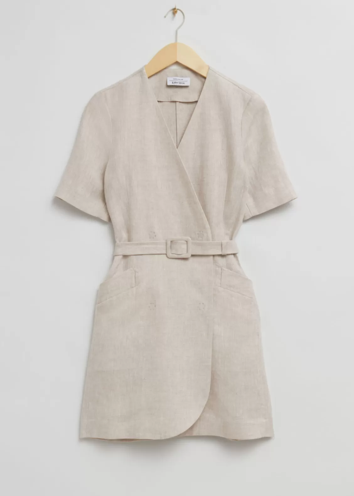 & Other Stories Dresses | Tailored Linen Belted Mini Dress