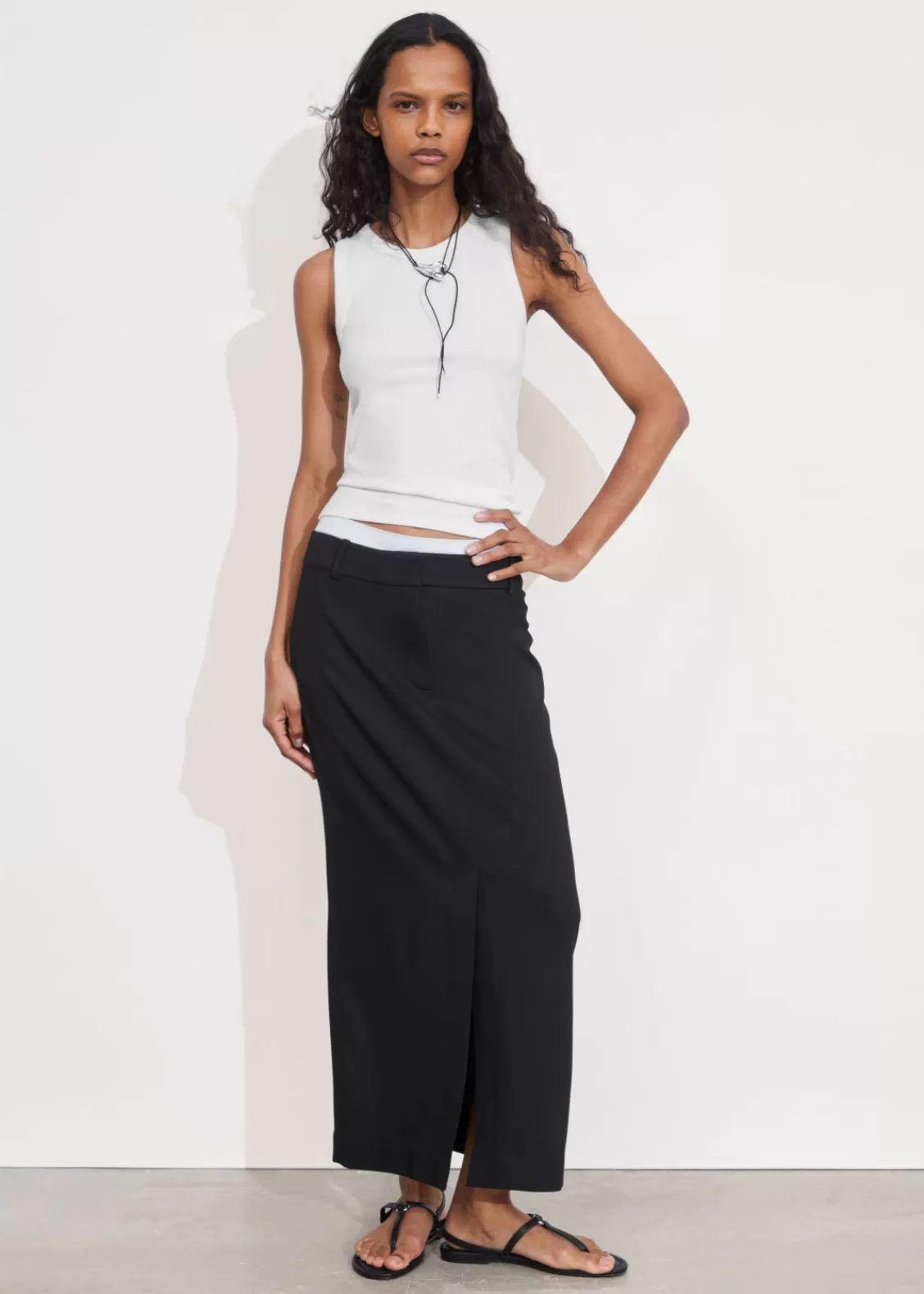 & Other Stories Skirts | Tailored Pencil Midi Skirt Black