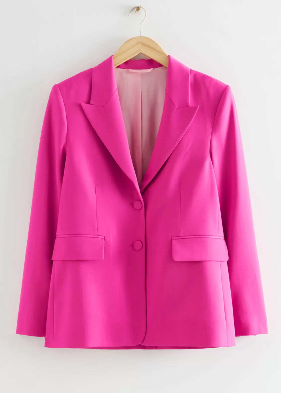 & Other Stories Outerwear | Tailored Single-Breasted Blazer Hot Pink