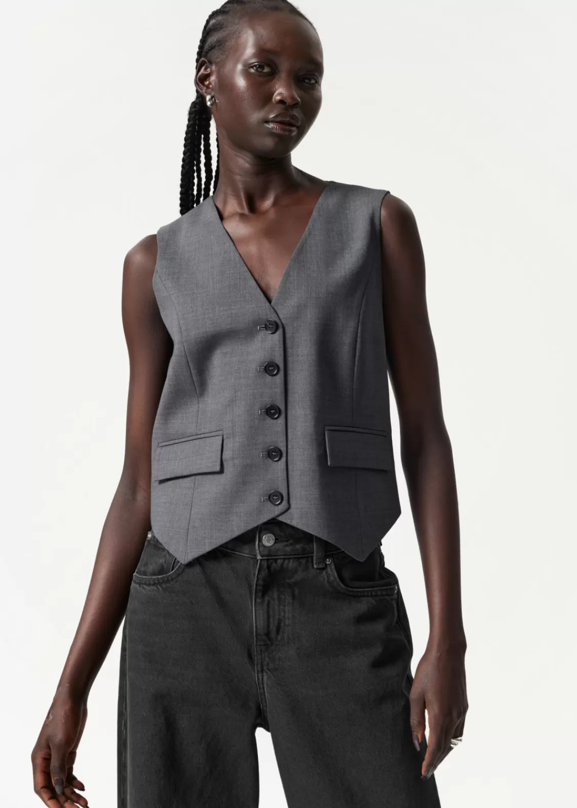 & Other Stories Sets & Suits | Tailored Wool Waistcoat Grey