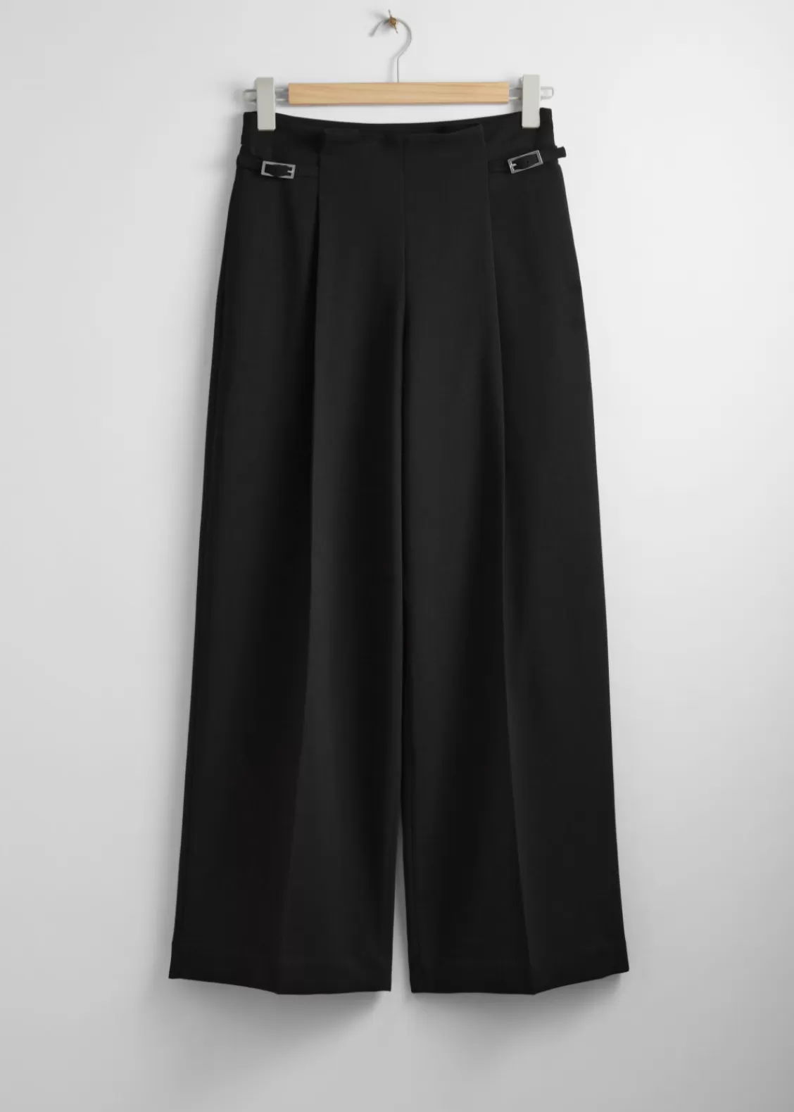 & Other Stories Pants | Tapered Press Crease Trousers Black