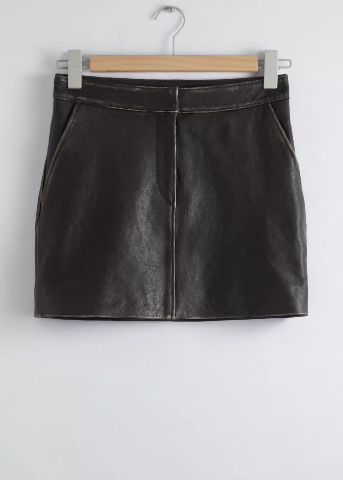 & Other Stories Sets & Suits | Skirts | Topstitched Leather Mini Skirt Black